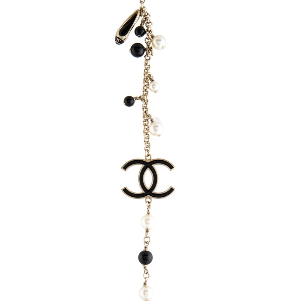 Authentic CHANEL Enamel, Faux Pearl & Resin 100th Anniversary Station Necklace - Picture 3 of 12
